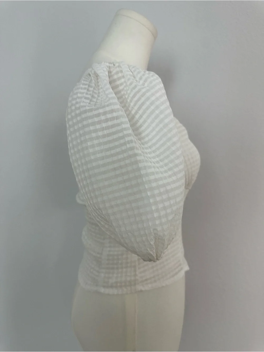 ASTR The Label White Puff Sleeve Bustier Corset Top XS Cottagecore